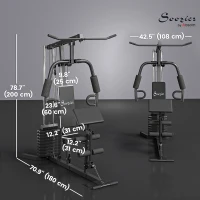 Soozier Multi-Exercise Home Gym Station with 99lbs Weight Stack, for Full Body Workout(m-3)