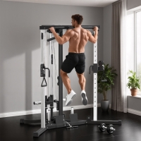 Soozier Multifunctional Home Gym Machine with Pull Up Bar, 15-Position Adjustable Strength Training Workout Station