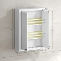 HOMCOM Bathroom Cabinet Wall Mounted, Modern Bathroom Wall Cabinet with 2 Doors and 2 Adjustable Shelves, White(m-3)