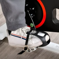 Soozier Adjustable Upright Stationary Exercise Bike w/ LCD Display, Indoor Cycling Bike for Home w/ Adjustable Resistance, White(m-14)