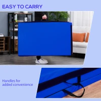 Soozier 4'x10'x2'' Folding Gymnastics Tumbling Mat, Exercise Mat  with Carrying Handles for Yoga, MMA, Martial Arts, Stretching, Core Workouts, Dark Blue(m-6)