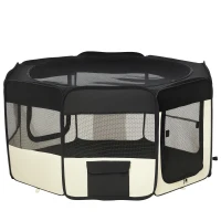 PawHut 49.2-inch Soft Pet Playpen Folding Dog Pen Outdoor with Bag(m-2)