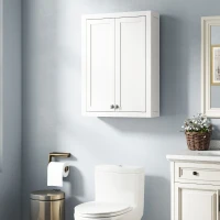 HOMCOM Bathroom Cabinet Wall Mounted, Modern Bathroom Wall Cabinet with 2 Doors and 2 Adjustable Shelves, White(m-2)