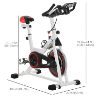 Soozier Adjustable Upright Stationary Exercise Bike w/ LCD Display, Indoor Cycling Bike for Home w/ Adjustable Resistance, White(m-13)