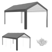 Outsunny 10 x 20ft Carport Roof, UV Resistant Canopy Replacement, Fits 84C-378V00 and 84C-206 Series, Dark Gray(m-11)