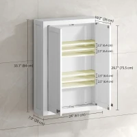 HOMCOM Bathroom Cabinet Wall Mounted, Modern Bathroom Wall Cabinet with 2 Doors and 2 Adjustable Shelves, White(m-3)