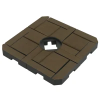 Outsunny Offset Umbrella Base Weight Set, Fillable Outdoor Umbrella Weights, 175 lb. with Water or 230 lb. with Sand, Brown(m-11)