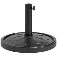 Outsunny Round Patio Umbrella Base, 26 lbs Resin Outdoor Umbrella Stand Base, Patio Umbrella Stand for 1.3"/1.5"/1.9" Umbrella Poles for Outdoor, Lawn, Poolside, Black(m-11)