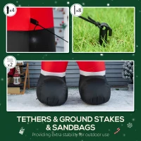 HOMCOM 8' Christmas Inflatable Santa Claus with Candy Cane, Outdoor Blow-Up Yard Decoration with LED Lights Display(m-7)