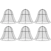 Outsunny 6 Pack Garden Cloches for Plants, 16" x 13" Metal Crop Cage, Plant Cages to Keep Animals Out, Black(m-11)