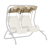 Outsunny 84A-052 Series 2-Seater Swing Canopy Replacement Top Cover, Beige(m-1)