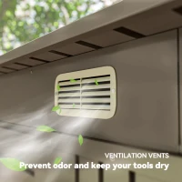 Outsunny 6 x 4FT Galvanized Garden Storage Shed, Metal Outdoor Shed with Double Doors and 2 Vents, Light Grey(m-7)