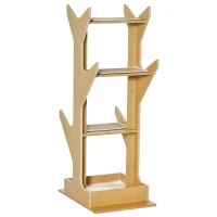 PawHut 4-level Platform Cat Tree with Resting House, Activity Center for kittens, Cat Tower Furniture with Cushion, Oak(m-2)