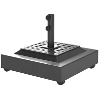 Outsunny Outdoor Umbrella Stand Base with Wheels, Heavy Duty Patio Umbrella Base, Filled Up to 143lbs with Stand or 112lbs with Water, Patio Umbrella Holder for Garden, Poolside, Black(m-11)
