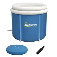 Outsunny Cold Plunge Tub, Portable Ice Bath Cold Water Therapy Tub with Thermo Lid, for Athletes Recovery, Dark Blue(m-11)