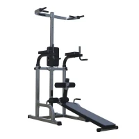 Soozier Multi-function Power Tower with Dip Station, Sit-up Bench, Pullup Bar, Push up Station, Combo Exercise Home Gym Fitness Equipment(m-2)