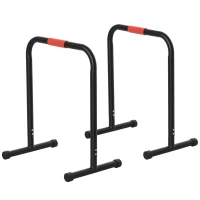 Soozier Set of 2 Dip Bar, Dip Station Push Up Station for Full Body Strength Training Home Gym Black(m-2)