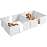 PawHut Whelping Box for Dogs and Puppies, Dog Birth Supplies Indoor w/ Adjustable Height Doors, for Large Sized Dogs(m-11)