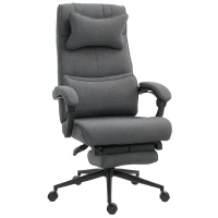 Vinsetto Office Recliner Chair Executive High Back Office Chair with Footrest, Grey(m-2)