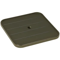 Outsunny 19" Beach Umbrella Table Tray, Slatted Instant Portable Beach Tables for Sand, Swimming Pools, Patio, Garden, Deck, Brown(m-1)