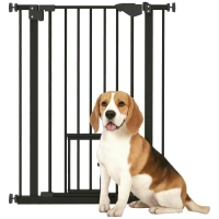 PawHut 36" Easy Open Indoor Dog Gates for Doorways, House, Stair - Black(m-2)