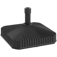 Outsunny Square Patio Umbrella Base Holder, Heavy Duty Outdoor Umbrella Stand Base, Filled Up to 42lbs with Stand or 33lbs with Water for Garden, Poolside, Black(m-11)