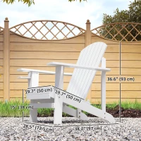 Outsunny Classic Adirondack Chair Muskoka Chair, Garden Deck Chair with Cup Holder for Patio, Indoor, Backyard, White(m-3)