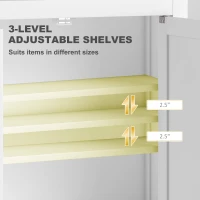 HOMCOM Bathroom Cabinet Wall Mounted, Modern Bathroom Wall Cabinet with 2 Doors and 2 Adjustable Shelves, White(m-5)