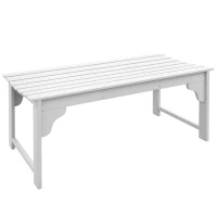 Outsunny Slatted Wooden Garden Bench, Curved Seat Front Porch Bench, White(m-11)