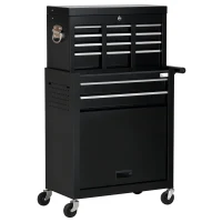 DURHAND 6-Drawer Tool Chest Set with 4 Wheels, Lockable Rolling Tool Box and Storage Cabinet for Garage Factory Workshop, Black(m-2)