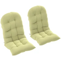 Outsunny Adirondack Chair Cushions Set of 2, Tufted High Back Patio Non-Slip Cushions for Adirondack Chairs, Beige(m-11)