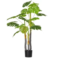 HOMCOM 4FT Artificial Monstera Tree, Faux Decorative Plant in Nursery Pot for Indoor or   Décor(m-1)