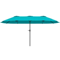 Outsunny 13 ft. Extra Large Patio Umbrella with Easy Crank Handle, Vents for Outdoor, Patio, UPF30+, Navy Blue(m-11)
