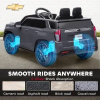 Aosom 12V Licensed Chevrolet TAHOE Ride On Car with Remote Control for 3-6 Years Old, Grey(m-10)