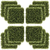 Outsunny 12PCs Grass Wall Panels, 20" x 20" Artificial Grass Wall Decor, Greenery Backdrop Panels Wall for Outdoor, Indoor, Garden, Fence, Backyard, Green(m-1)