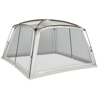 Outsunny 12' x 12' Screen House, UV50+ Screen Tent with 2 Doors & Carry Bag for Outdoor Camping Activities, Easy Setup, White(m-1)