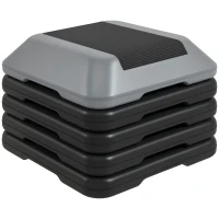 Soozier 5-Level Height Adjustable Stepper, Aerobic Exercise Step Platform, 4" 6" 8" 10" 12", Grey(m-11)