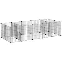 PawHut 18 Panels Small Animal Cage with Doors, Guinea Pig Playpen, Portable Metal Wire Yard for Hedgehogs(m-2)