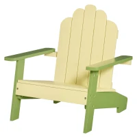 Outsunny Kids Adirondack Chair Wooden Classic Lounge Indoor for Backyard Deck Beach Garden Room 20" x 19.75" x 20.75" Green(m-1)