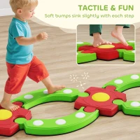 Qaba Kids Balance Beam Stepping Stones with Non-slip Surface for Kids 3-8, Build Coordination and Gross Motor Skills, Green(m-6)