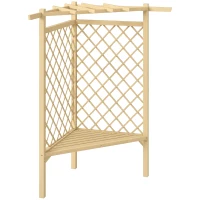 Outsunny 55" Trellis Garden Bench, Wooden Park Bench for Climbing Plants w/ Slatted Seat, Great for Lawn, Backyard, Deck, Natural(m-11)