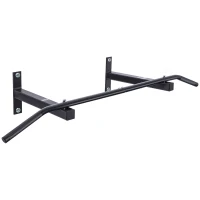 Soozier Wall Mounted Pull Up Bar Upper Body Pull Up Training Workout Home Gym Exerciser Black(m-2)