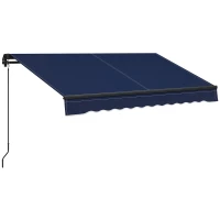 Outsunny 8' x 6.5' Retractable Awning, 280gsm UV Resistant Sunshade Shelter for Deck, Balcony, Yard, Blue(m-11)