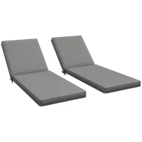 Outsunny 2-Piece Patio Chair Cushions with Backrests, Replacement Cushions for Outdoor Lounge Chair, Gray(m-11)