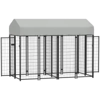 PawHut Outdoor Dog Kennel with Two-Room Design, Water-Resistant & Sun-Proof Cover, for S, M, L Dogs, 8' x 4' x 6'(m-11)