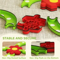 Qaba Kids Balance Beam Stepping Stones with Non-slip Surface for Kids 3-8, Build Coordination and Gross Motor Skills, Green(m-10)