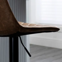 HOMCOM Adjustable Bar Stools Set of 2, Counter Height Barstools with Swivel Seat Steel Base for Kitchen, Dining Room, Dark Brown(m-8)