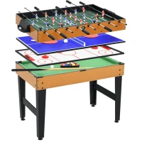Soozier 43'' 4-in-1 Multi-Gaming Table, Tabletop Billiards Hockey Table Tennis Foosball Game, Easy Set up for Whole Family(m-11)