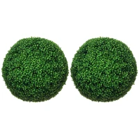 HOMCOM 2 Pack Artificial Tree Boxwood Topiary Balls, 19.75 Inch(m-11)