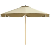 Outsunny 9FT Patio Umbrella, UPF 50+ Outdoor Market Umbrella with 8 Ribs, Vented Outdoor Table Umbrella for Deck, Backyard and Lawn, Cream White(m-11)